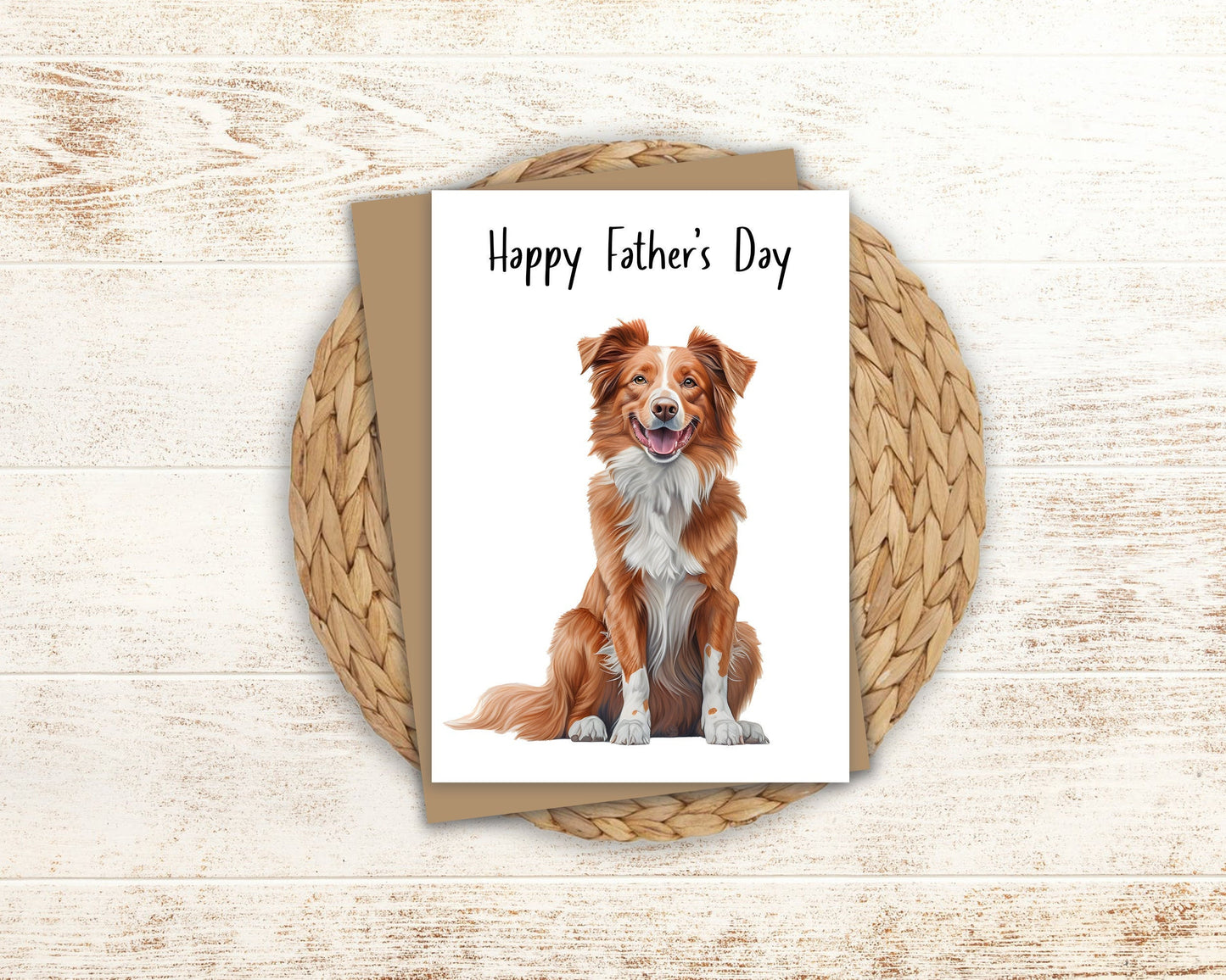 Red Australian Shepherd Birthday Card