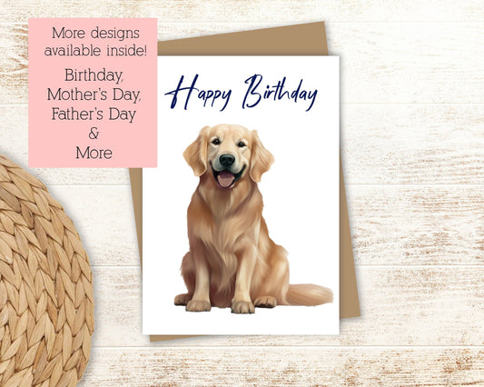 Golden Retriever Birthday Card