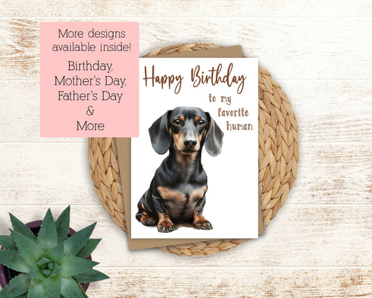 Black and Tan Weiner Dog Greeting Card