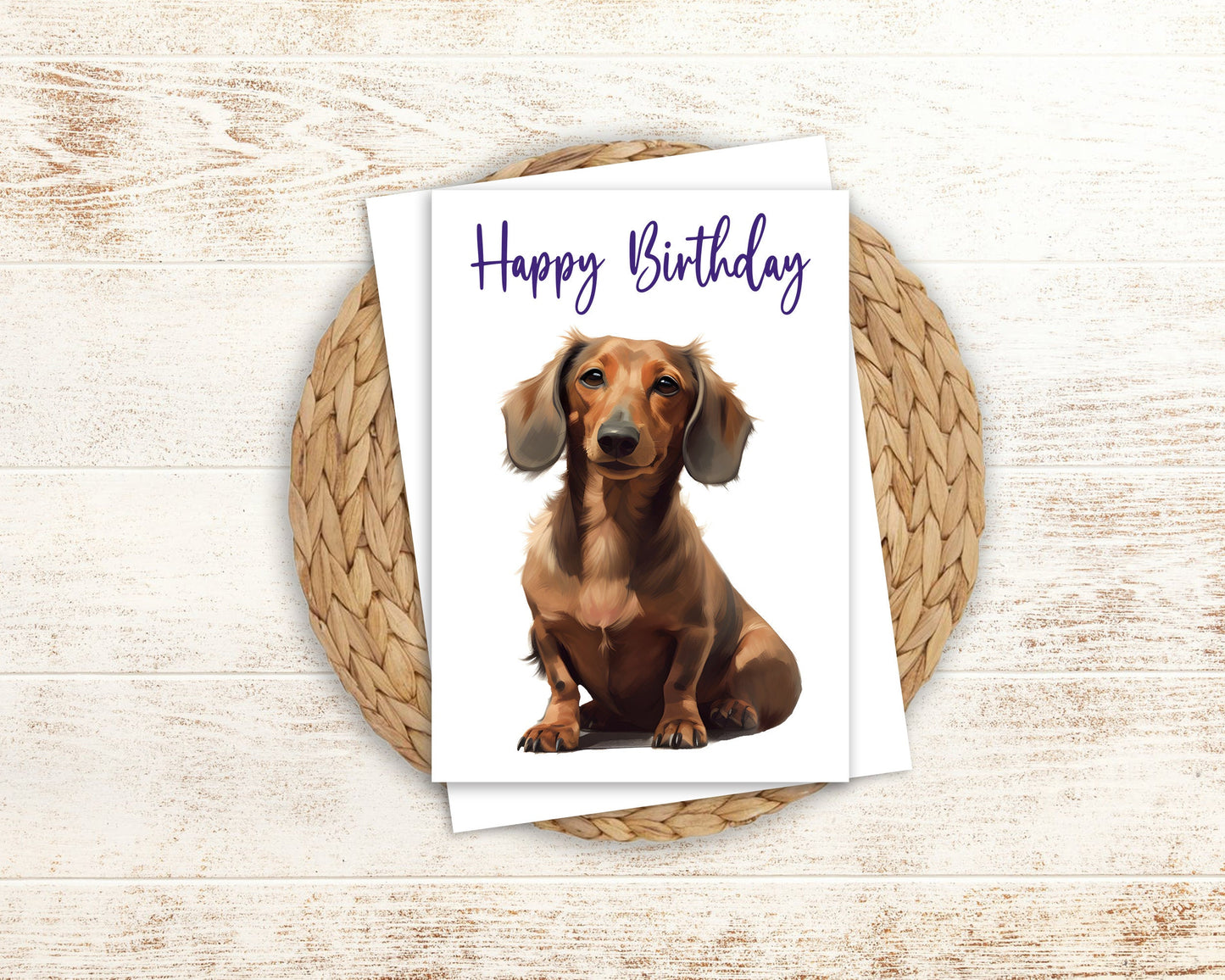 Brown Weiner Dog Greeting Card