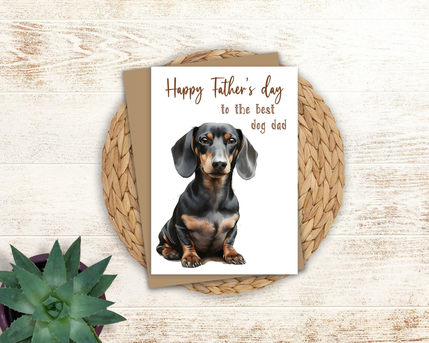 Black and Tan Weiner Dog Greeting Card