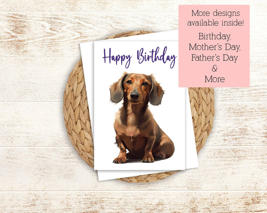 Brown Weiner Dog Greeting Card