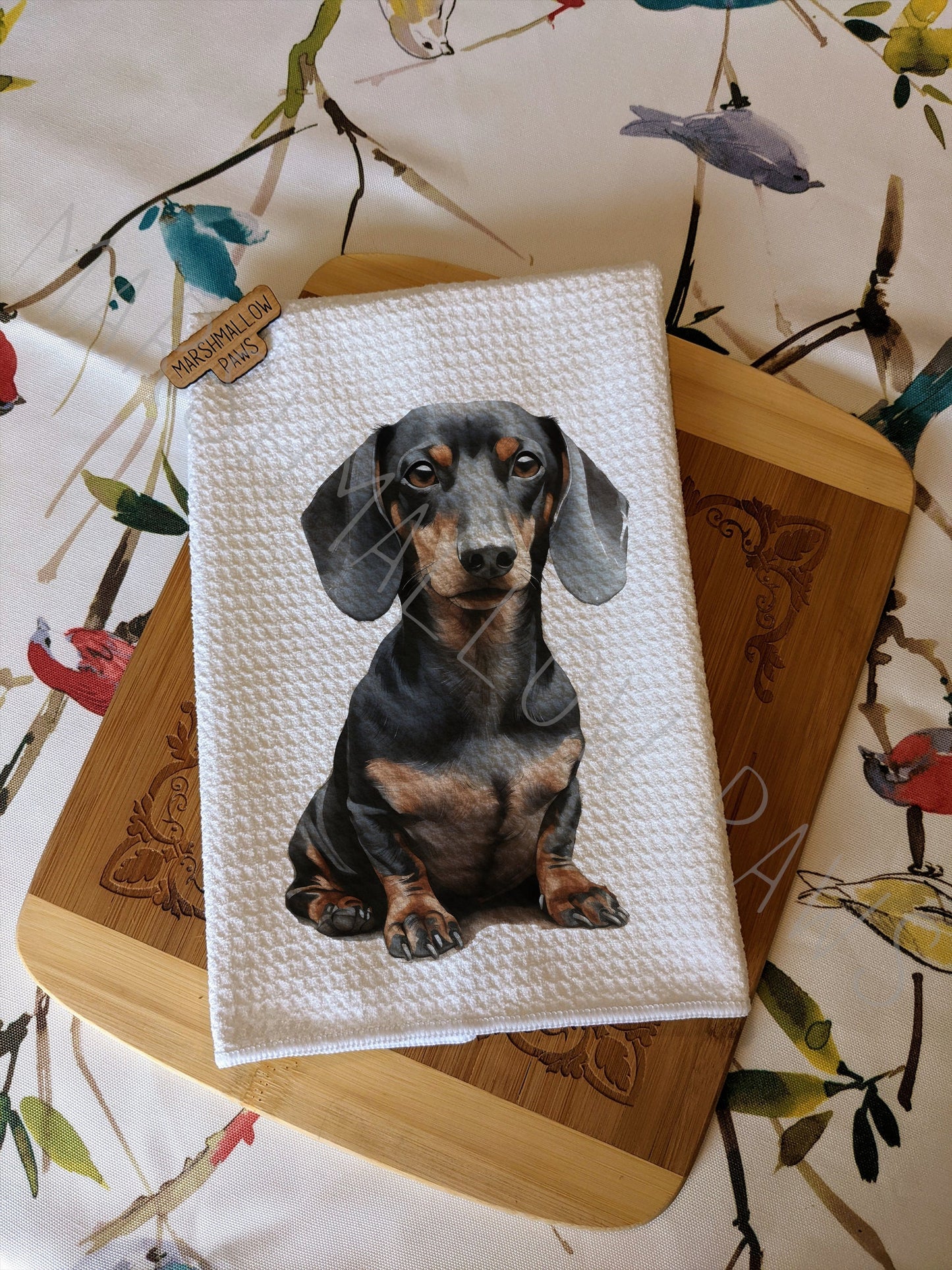 Brown Dachshund Tea Towel