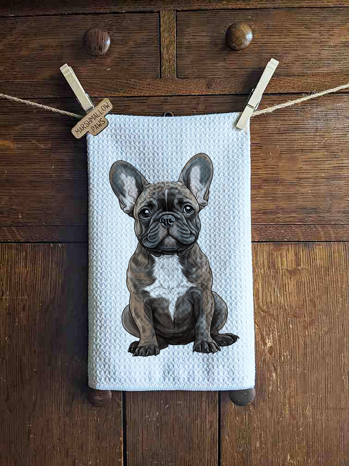 Brindle French Bulldog Tea Towel