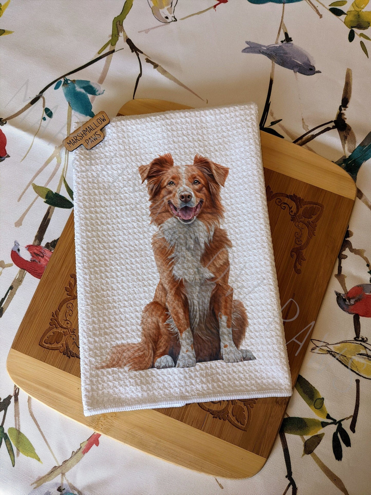 Red Australian Shepherd Tea Towel