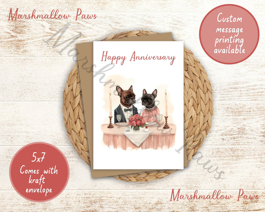 French Bulldog Anniversary Card