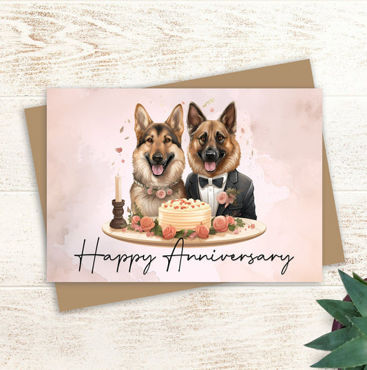 German Shepherd Anniversary Card