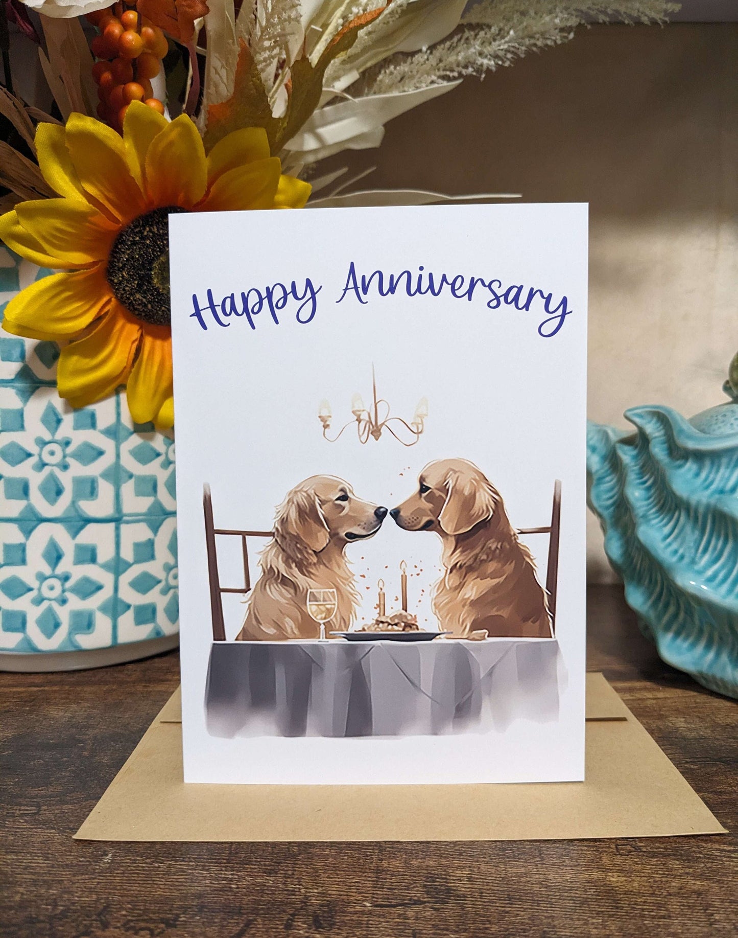 Golden Retriever Anniversary Card