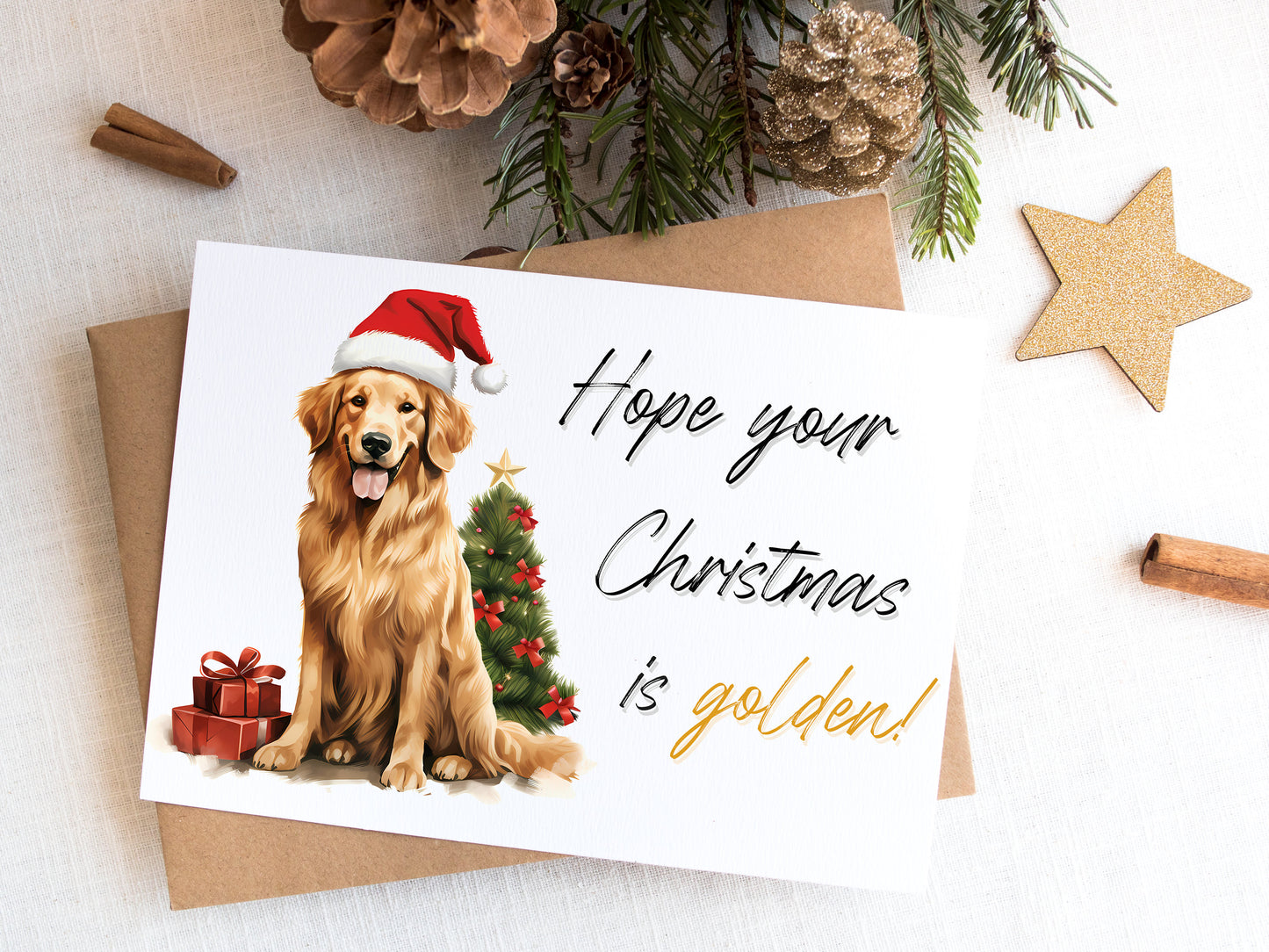 Golden Retriever Christmas Card