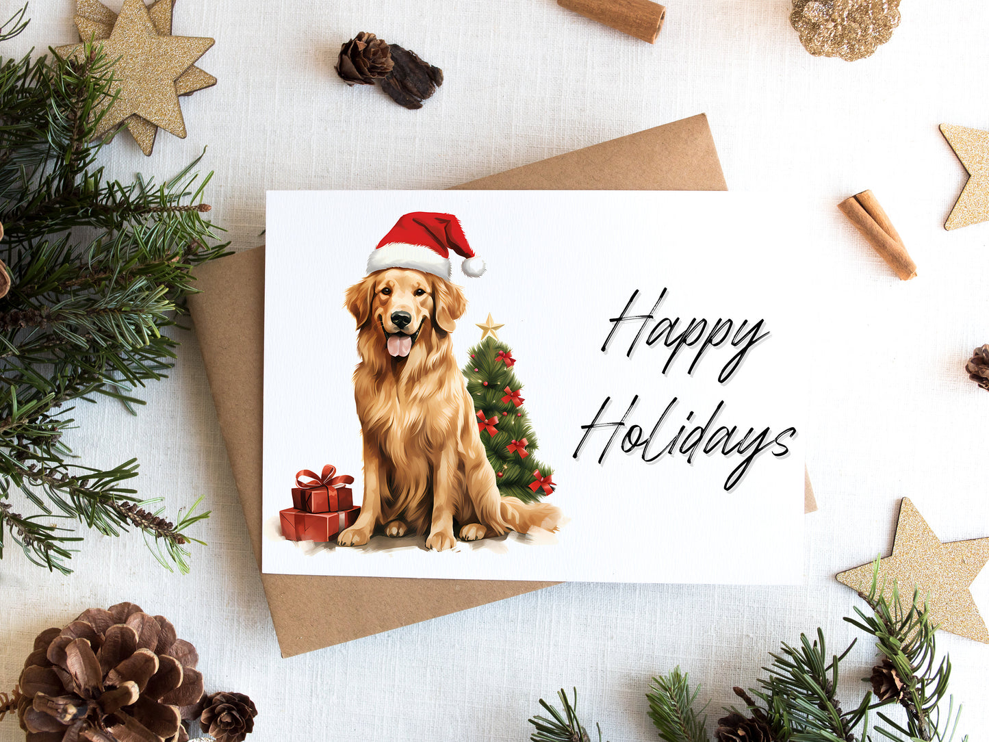 Golden Retriever Christmas Card