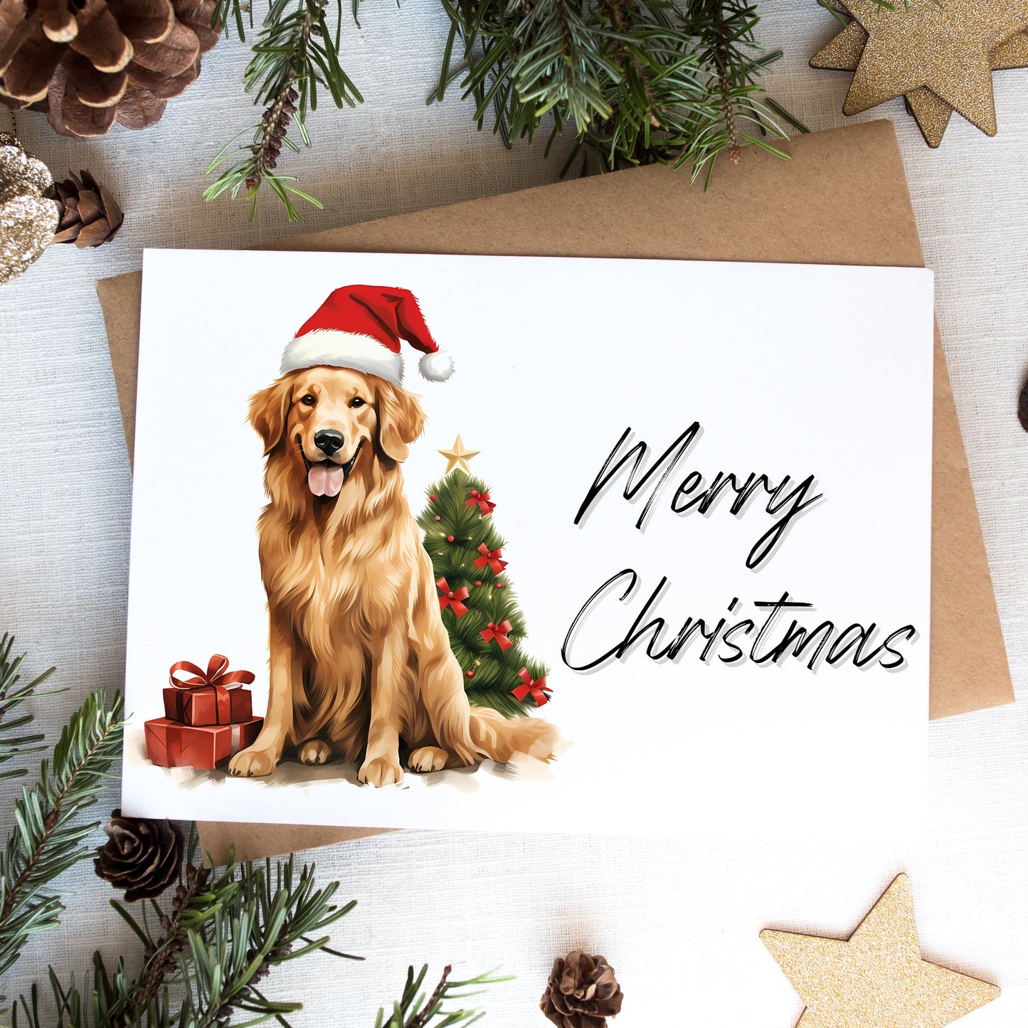 Golden Retriever Christmas Card