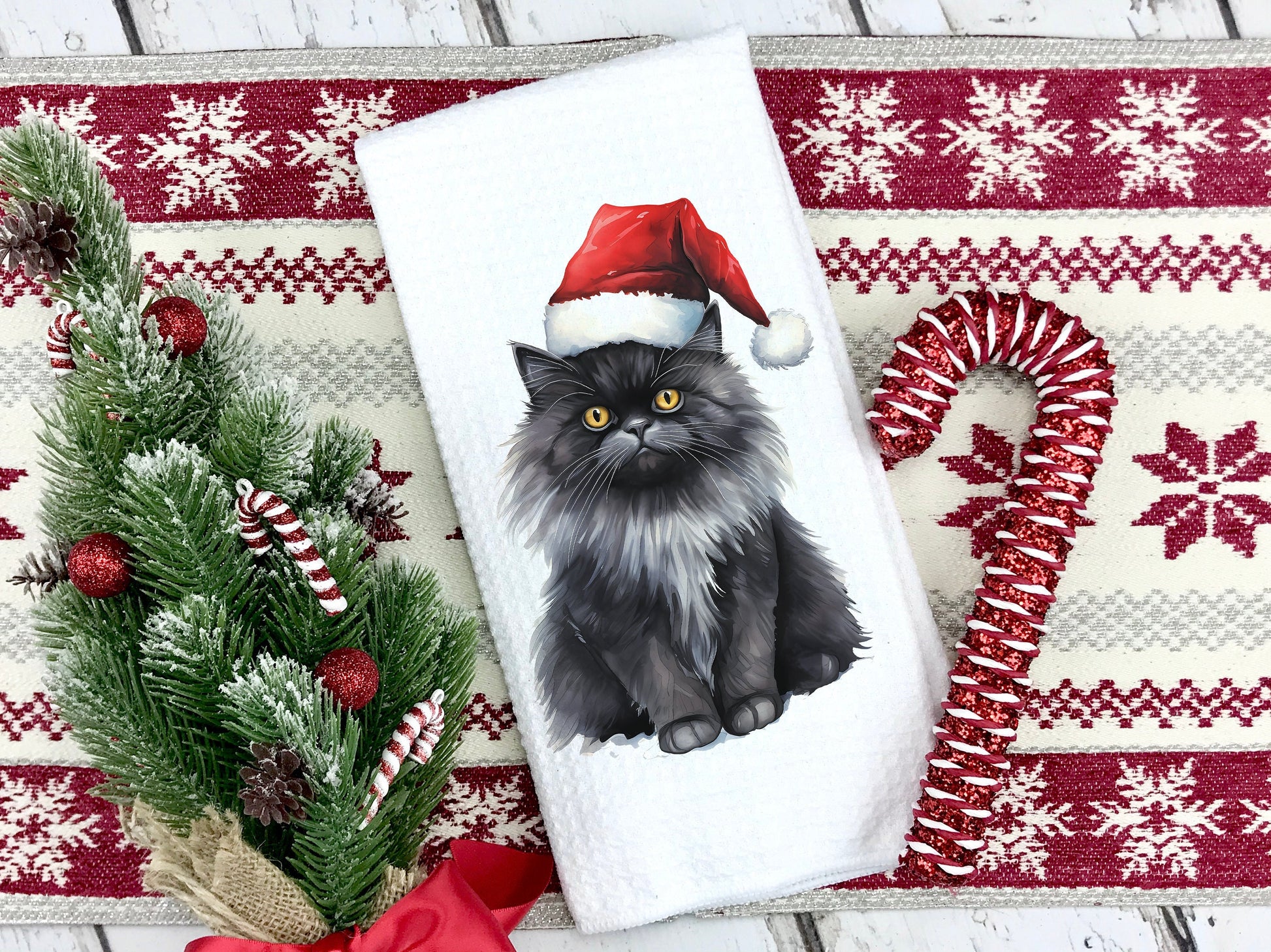 Persian Cat Christmas Towel Gift