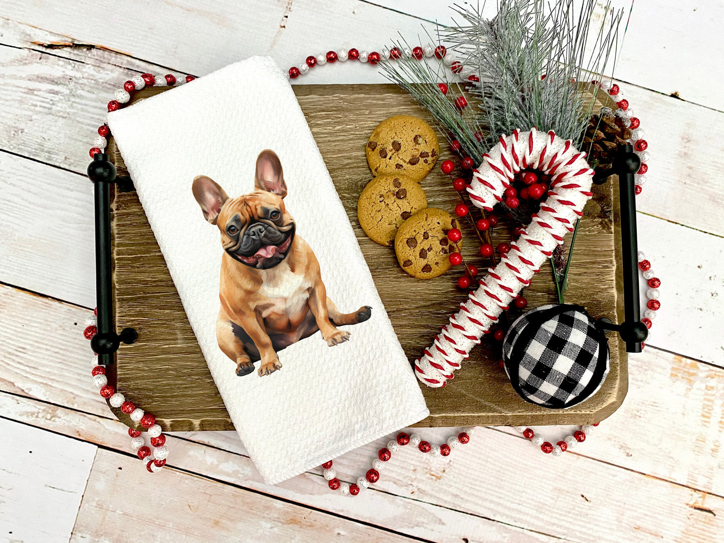 Tan French Bulldog Tea Towel