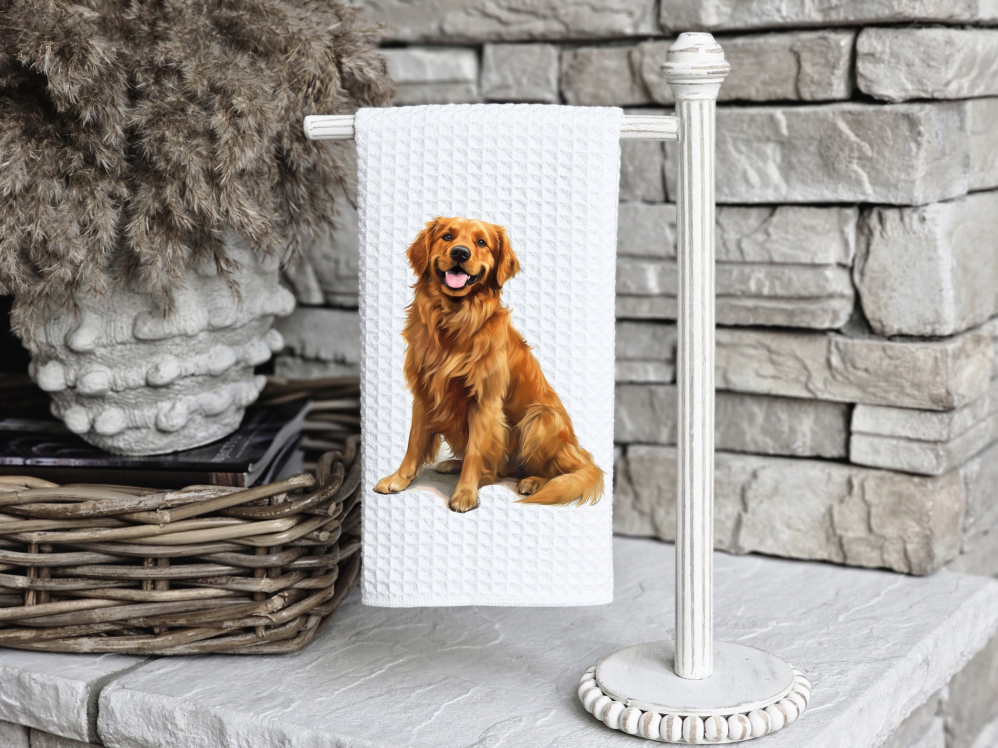 golden retriever gift towel for birthday, anniversary, pet lovers