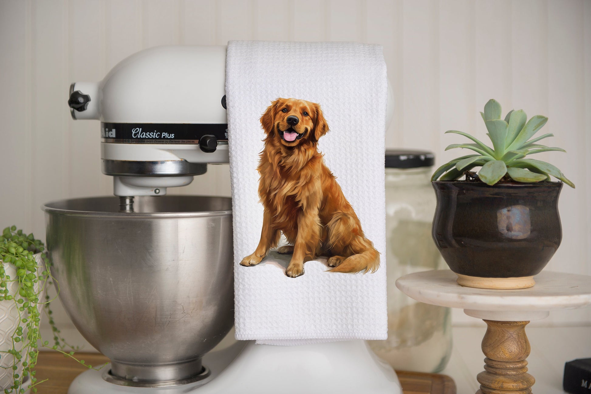 golden retriever gift towel for birthday, anniversary, pet lovers