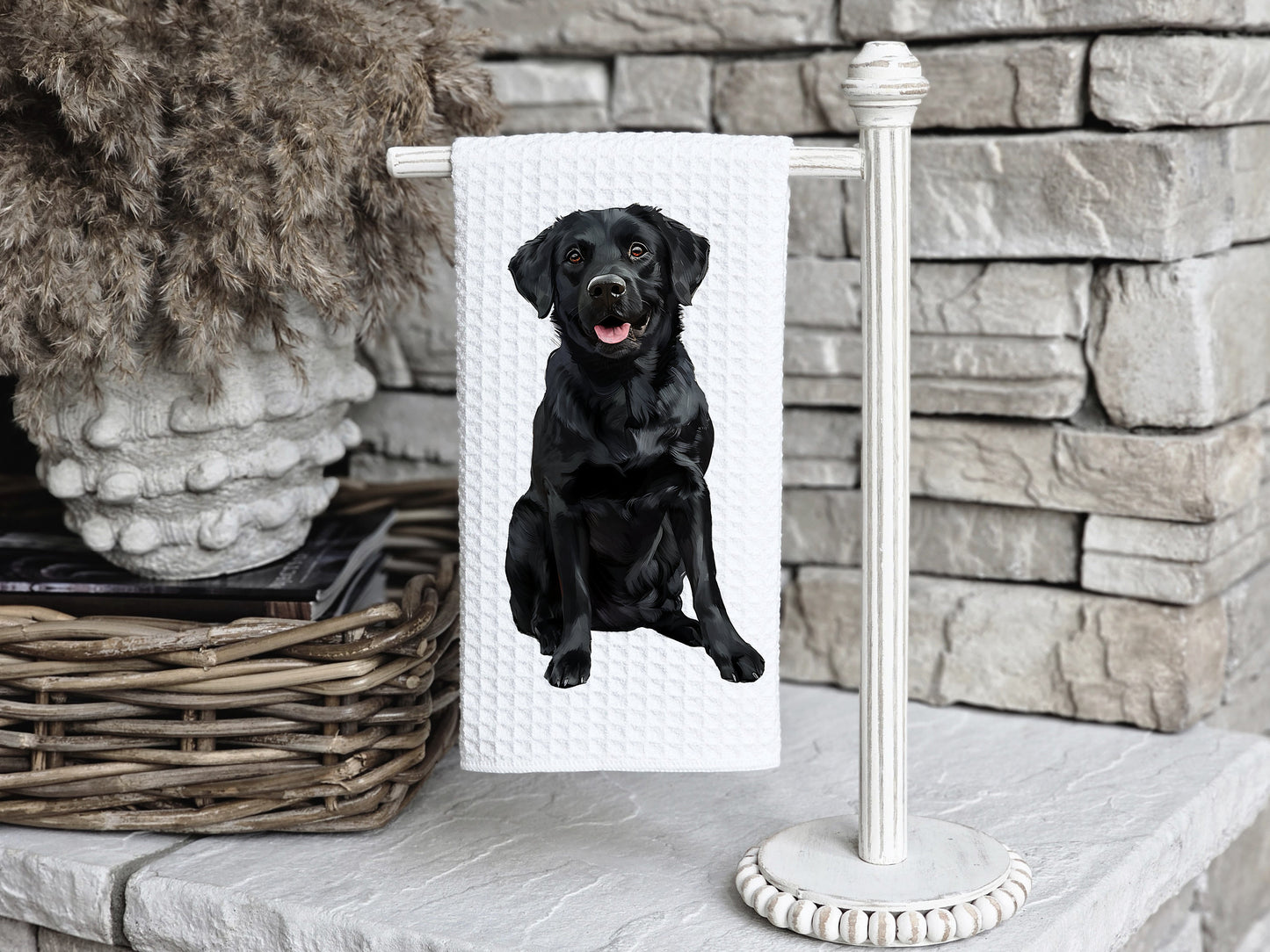 black lab tea towel gift