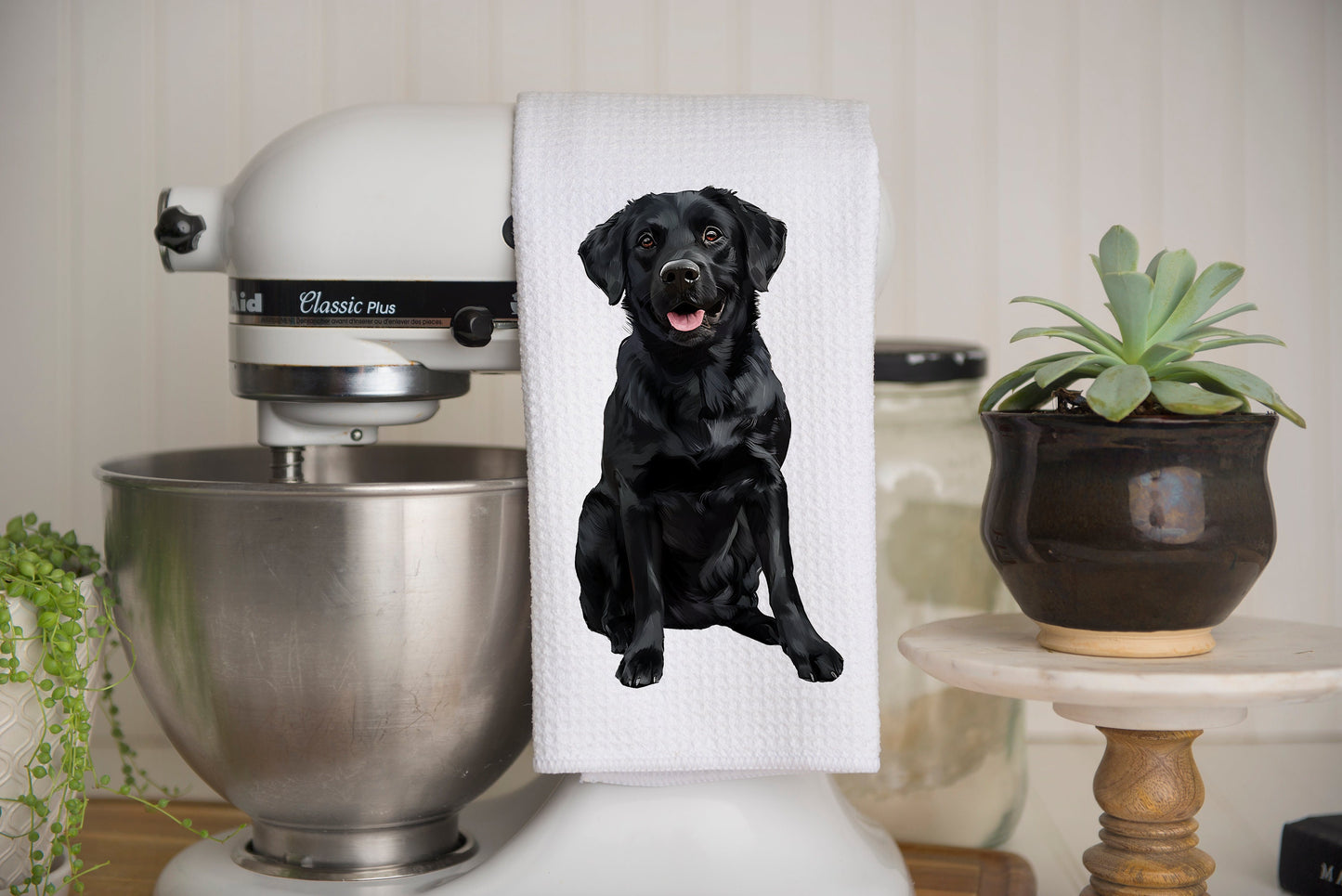 black lab tea towel gift