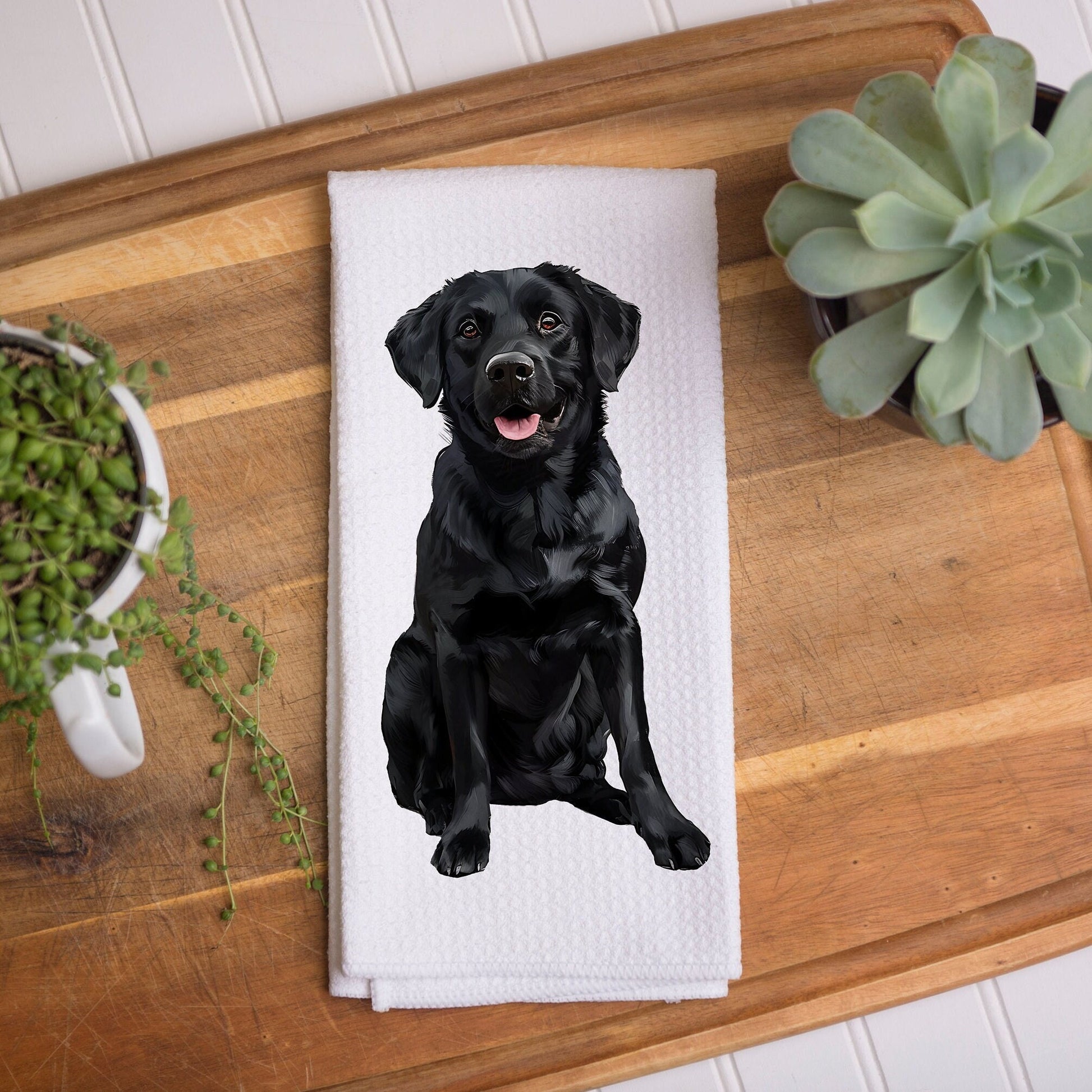 black lab tea towel gift